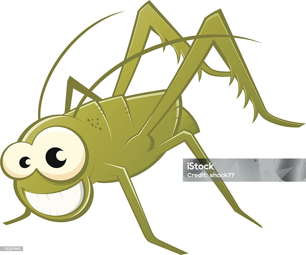 funny saltamontes verde - arte vectorial de Alegre libre de derechos