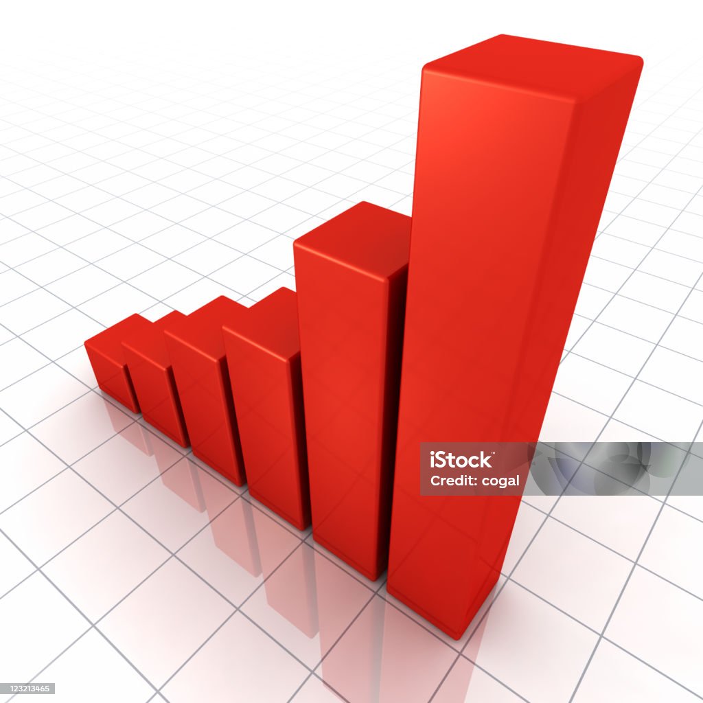 3 D Graph - Lizenzfrei Balkendiagramm Stock-Foto