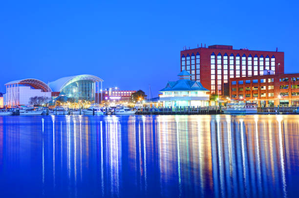 Hampton, Virginia Skyline Hampton is an independent city in the Commonwealth of Virginia in the United States. It is one of the seven major cities that compose the Hampton Roads metropolitan area hampton virginia photos stock pictures, royalty-free photos & images