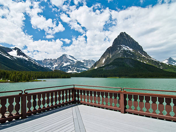 istock Glacier National Park and Swiftcurrent Lake from Many Glacier Hotel 123216164