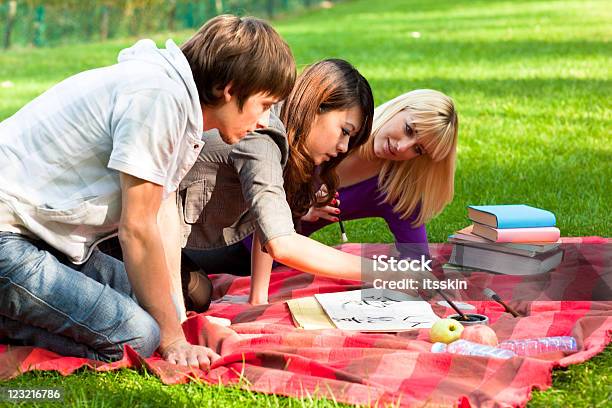 Students Outdoors Stock Photo - Download Image Now - Activity, Adult, Assistance