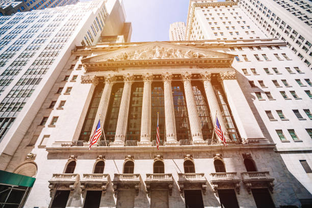 The New York Stock Exchange at 11 Wall Street is the largest stock exchange in the world NEW YORK CITY, USA - April 04: The New York Stock Exchange at Wall Street is the largest stock exchange in the world capitalism stock pictures, royalty-free photos & images