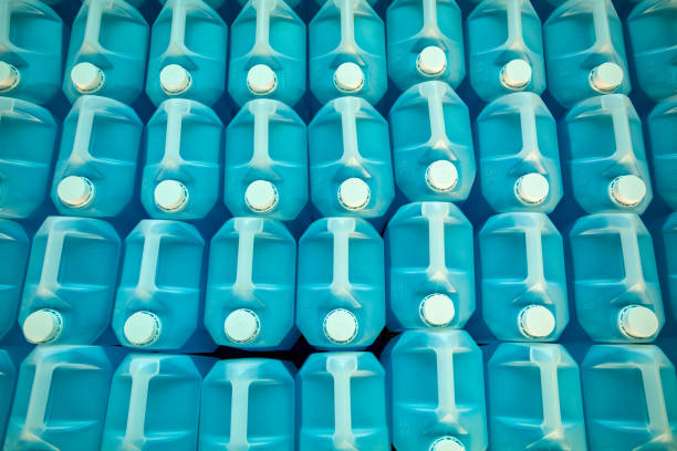istock chemical factory producing bulk hand sanitizer 1232183567