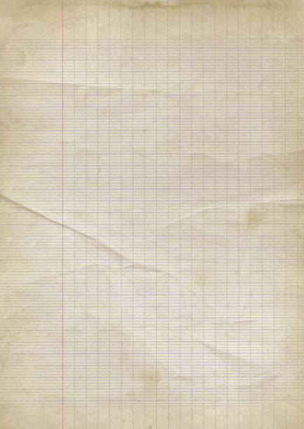 Old worn lined paper texture background Old worn lined paper sheet texture background. graph paper photos stock pictures, royalty-free photos & images