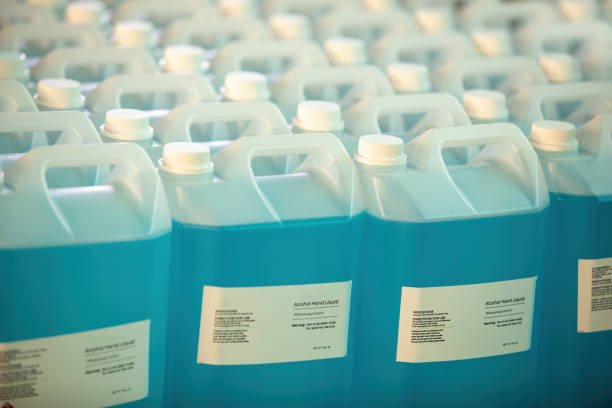 istock chemical factory producing bulk hand sanitizer 1232190805