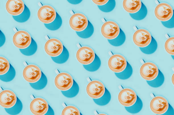 istock A cup of coffee on a blue background 1232204645