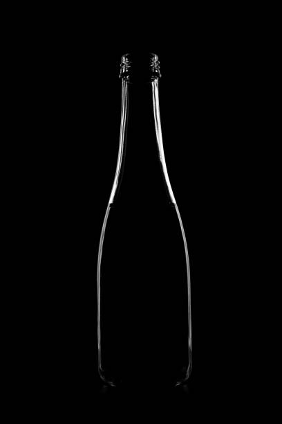 istock Silhouette of a bottle with a beautiful shape on a black background 1232209195