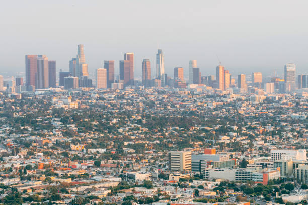 istock panoramic view of downtown los angeles at night, california 1232260687