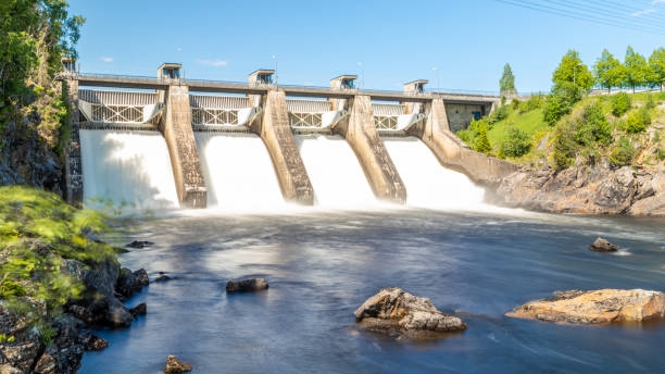 Hydropower plant Hydropower plant in Norway. providing green energy to the world dam stock pictures, royalty-free photos & images