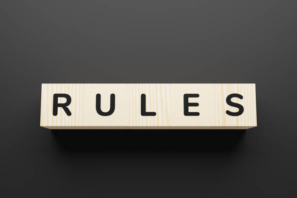 istock Rules word written in wooden blocks. 1232295532