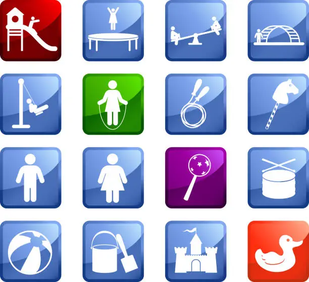 Vector illustration of Playground sixteen royalty free icons