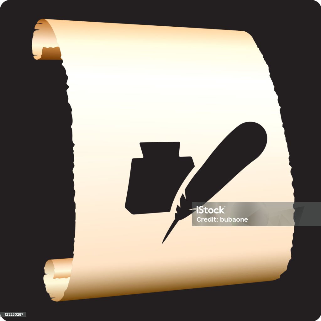 Scroll Ink Writing Ink And Writing Quill On Paper Scroll Stock Illustration - Download ...