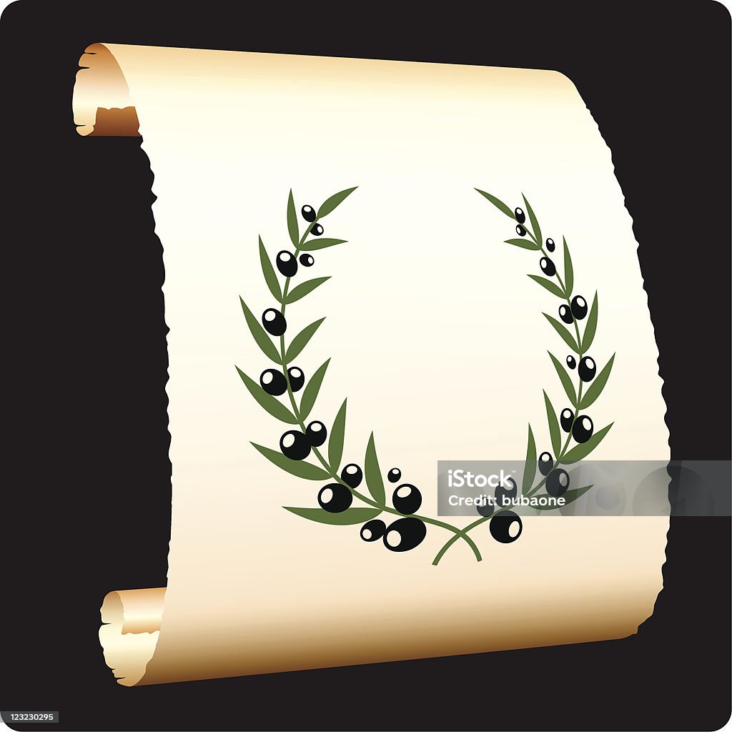 Olive branch laurel auf Papier scroll - Lizenzfrei Beige Vektorgrafik