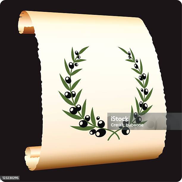 Olive Branch Laurel Auf Papier Scroll Stock Vektor Art und mehr Bilder von Beige - Beige, Blatt - Pflanzenbestandteile, Dokument