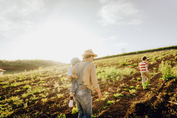 istock Visiting family farm with my boys 1232332536