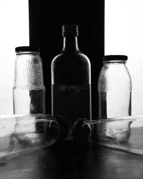 istock composition of glass bottles on a light background 1232334210