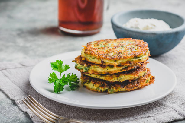 istock Zucchini parmesan pancakes with dip 1232354300