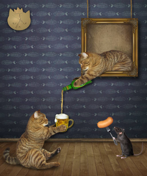 istock Cat pours beer for his friend 2 1232489146