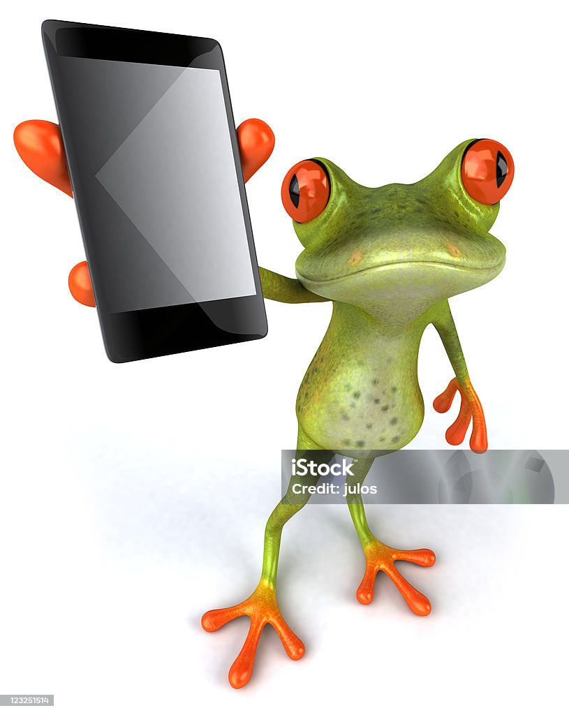 Frog with a mobile phone  /file_thumbview_approve.php?size=1&id=21507720 Amphibian Stock Photo