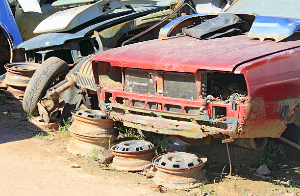 Cars, acessories on a junk dealer