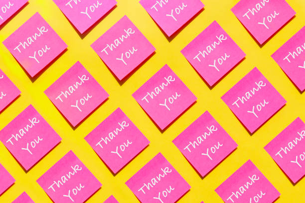 istock Thank You Message on Adhesive Notes on yellow background 1232530714
