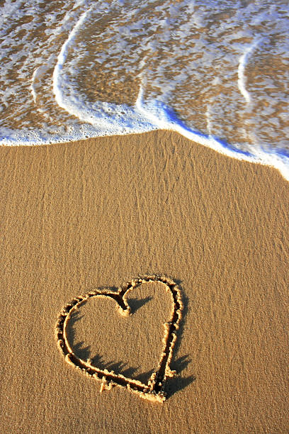 istock Heart drawn on the beach sand 123253271