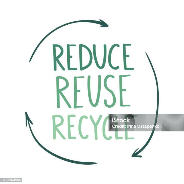 Reduce Reuse Recycle Lettering Stock Illustration - Download Image Now ...