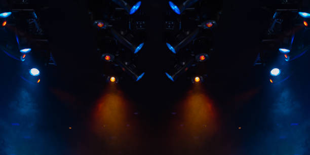 istock Abstract texture background for design. Stage light and smoke on stage, lighting and spotlights. 1232675366
