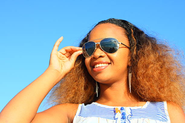 istock Attractive woman with sunglasses 123267624