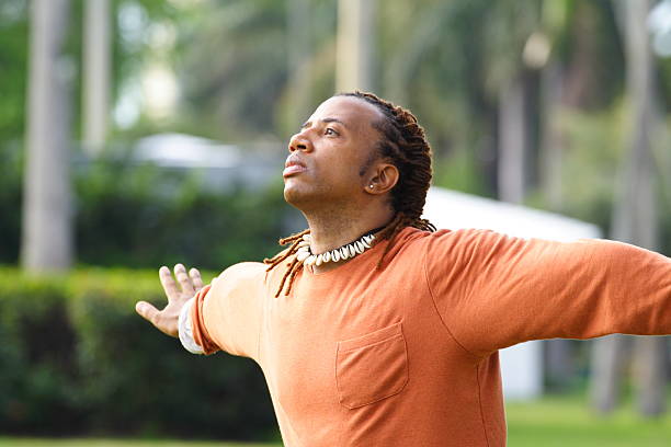 istock Man Pretending to be an Airplane 123267687