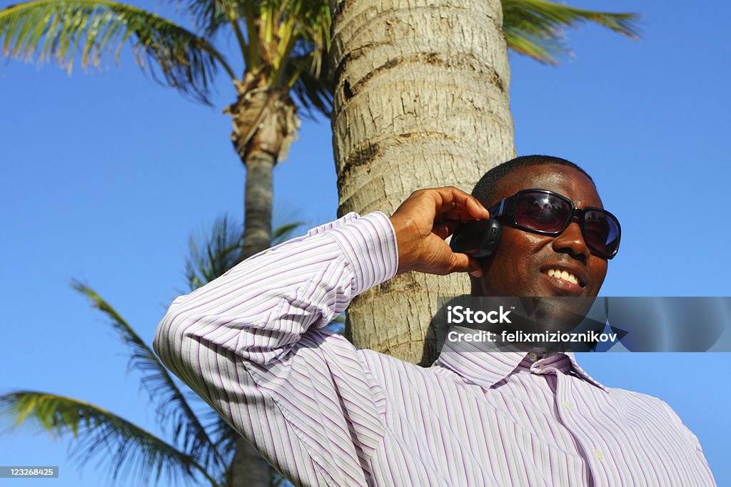 Businessman On The Phone Young African American Businessman On A Cell Phone. 20-29 Years Stock Photo