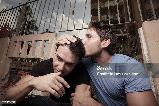 Man Comforting His Boyfriend Stock Photo - Download Image Now - Couple - Relationship, Flash, Gay Man