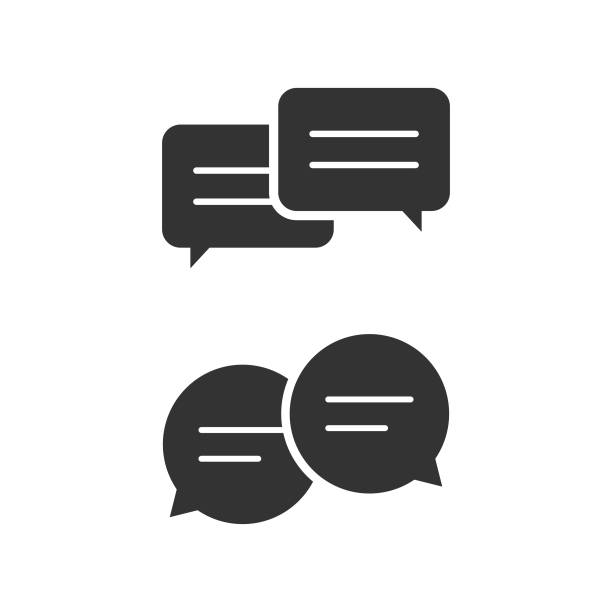 zestaw ikon bąbelkowych czatu. dialog balony wektor design. - gossip speech speech bubble text messaging stock illustrations