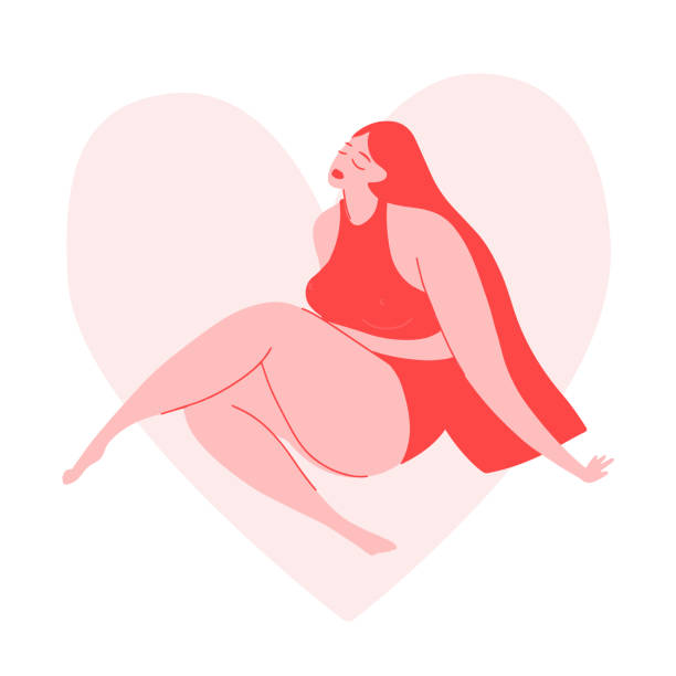 stockillustraties, clipart, cartoons en iconen met delicate poses. romantisch meisje in ondergoed - self love