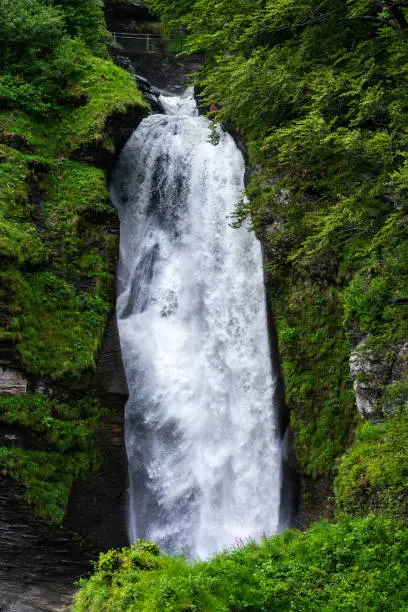 Photo of Reichenbach Falls waterfall in Switzerland.