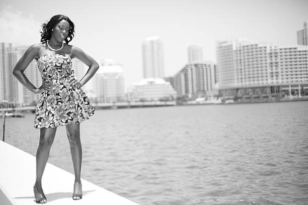 istock Woman posing by the bay 123285037