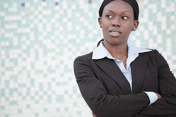 istock Businesswoman glancing 123286571