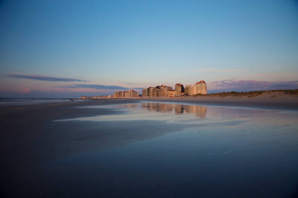 istock Sunset on a beach in Belgium, Knokke. 1232867097