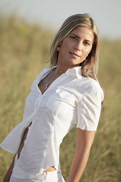 istock Blond woman in nature 123289409