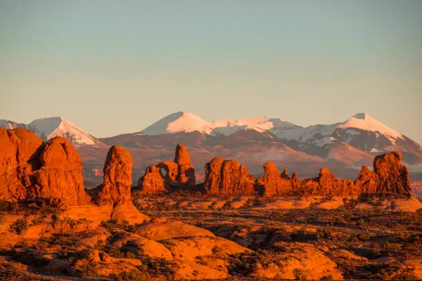 Scenic photo of Arches National park near Moab.
