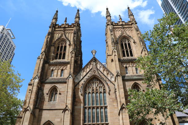 The St Andrew's Cathedral in Sydney, Australia The St Andrew's Cathedral in Sydney, Australia st george street stock pictures, royalty-free photos & images