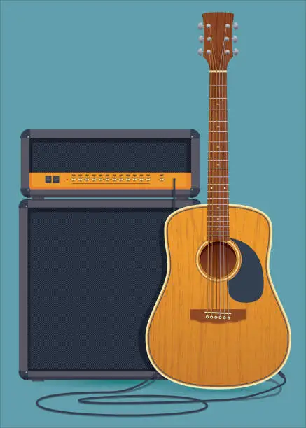 Vector illustration of Acoustic Guitar