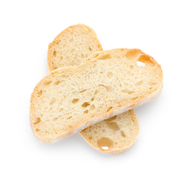 istock Sliced white bread top view isolated on white bacground 1233010071