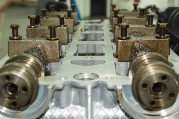 istock Two camshafts are installed in the cylinder head 1233061498