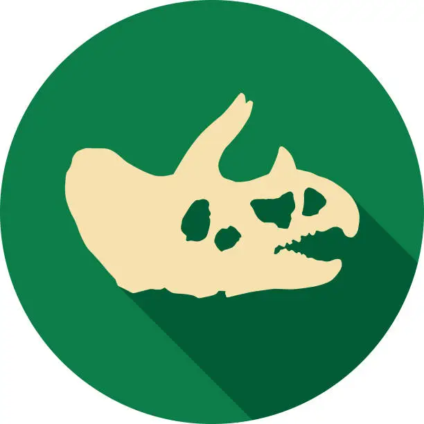 Vector illustration of Triceratops Skull Icon