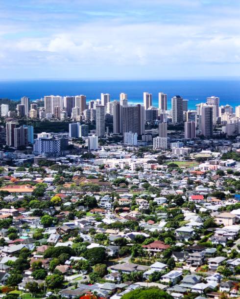 Honolulu skyline stock photo