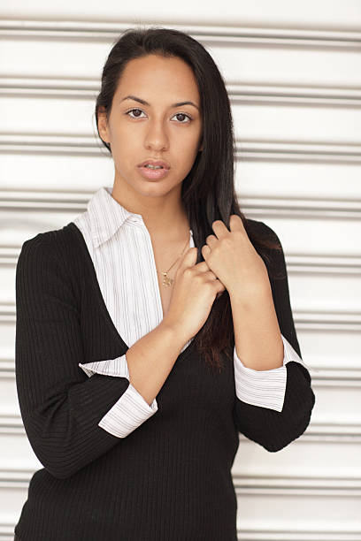 istock Woman by an abstract background 123320741