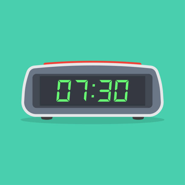 Digital Alarm Clock Vector Illustration Isolated On White Background Stock  Illustration - Download Image Now - iStock