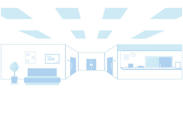 illustrations, cliparts, dessins animés et icônes de c’est une illustration à l’hôpital. image vectorielle. - domestic room seat entrance hall corridor