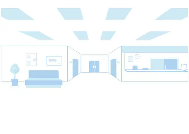 Vector illustration of It is an illustration in the hospital. Vector image.